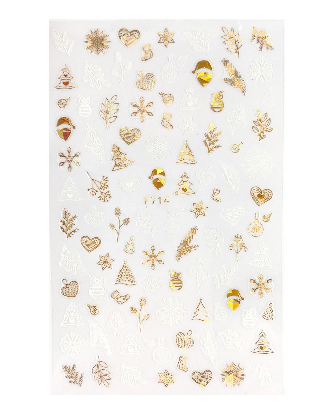 Holidays in Holo Gold ~ Snowflakes, Reindeer, Santa and More! Self Adhesive Decals | Lula Beauty