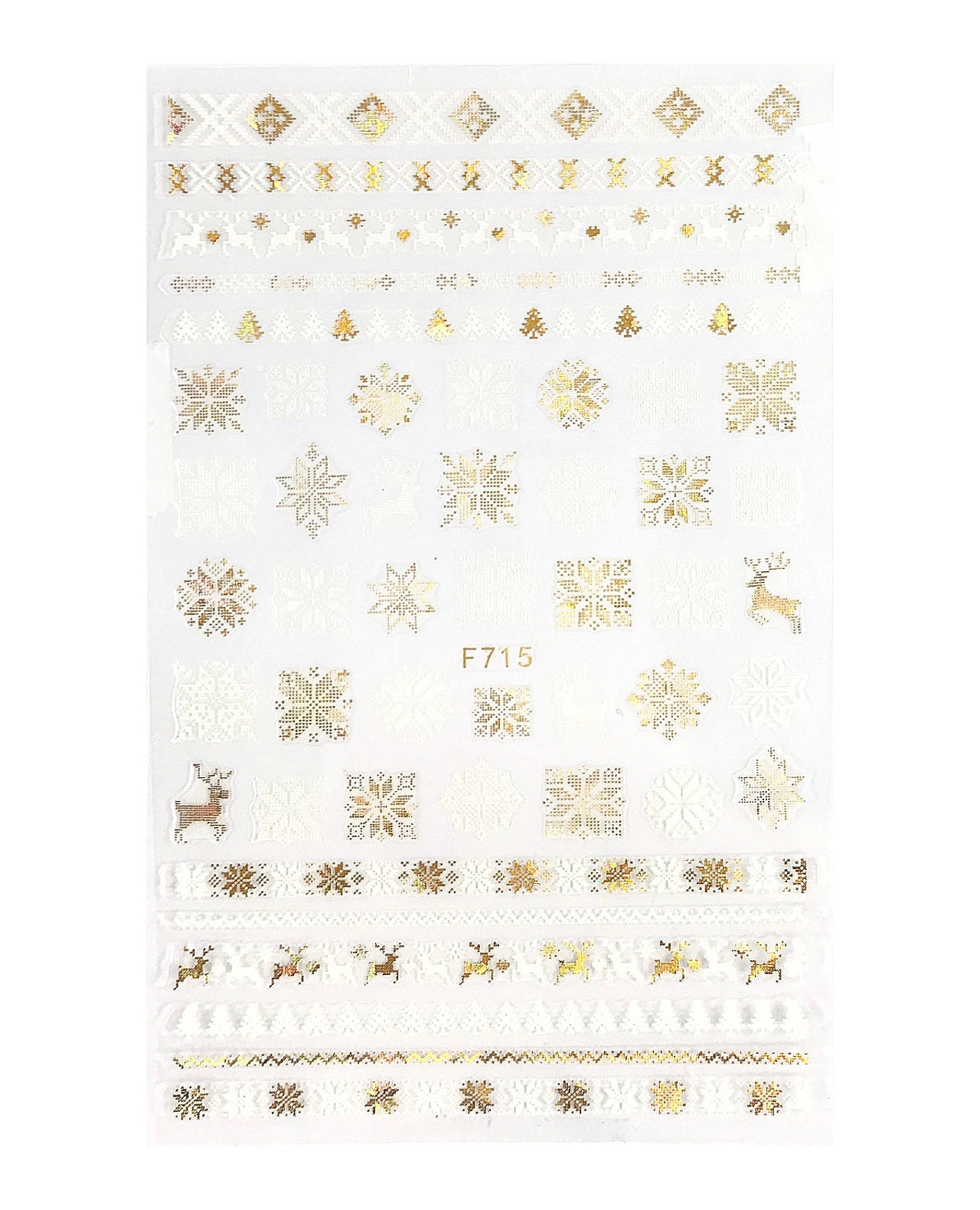 Holidays in Holo Gold ~ Snowflakes, Reindeer, Santa and More! Self Adhesive Decals | Lula Beauty